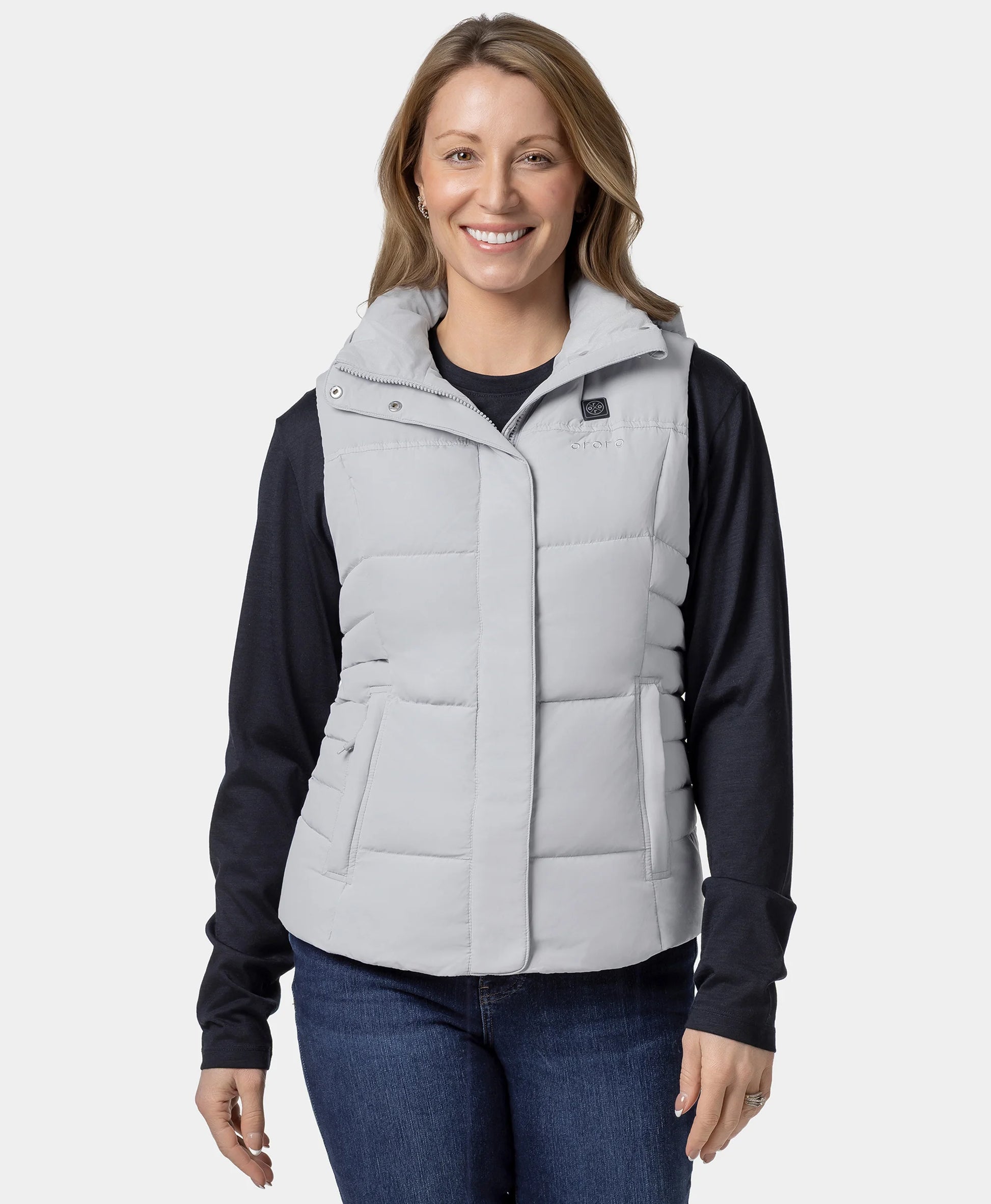 Women's Heated Down Vest - Grey
