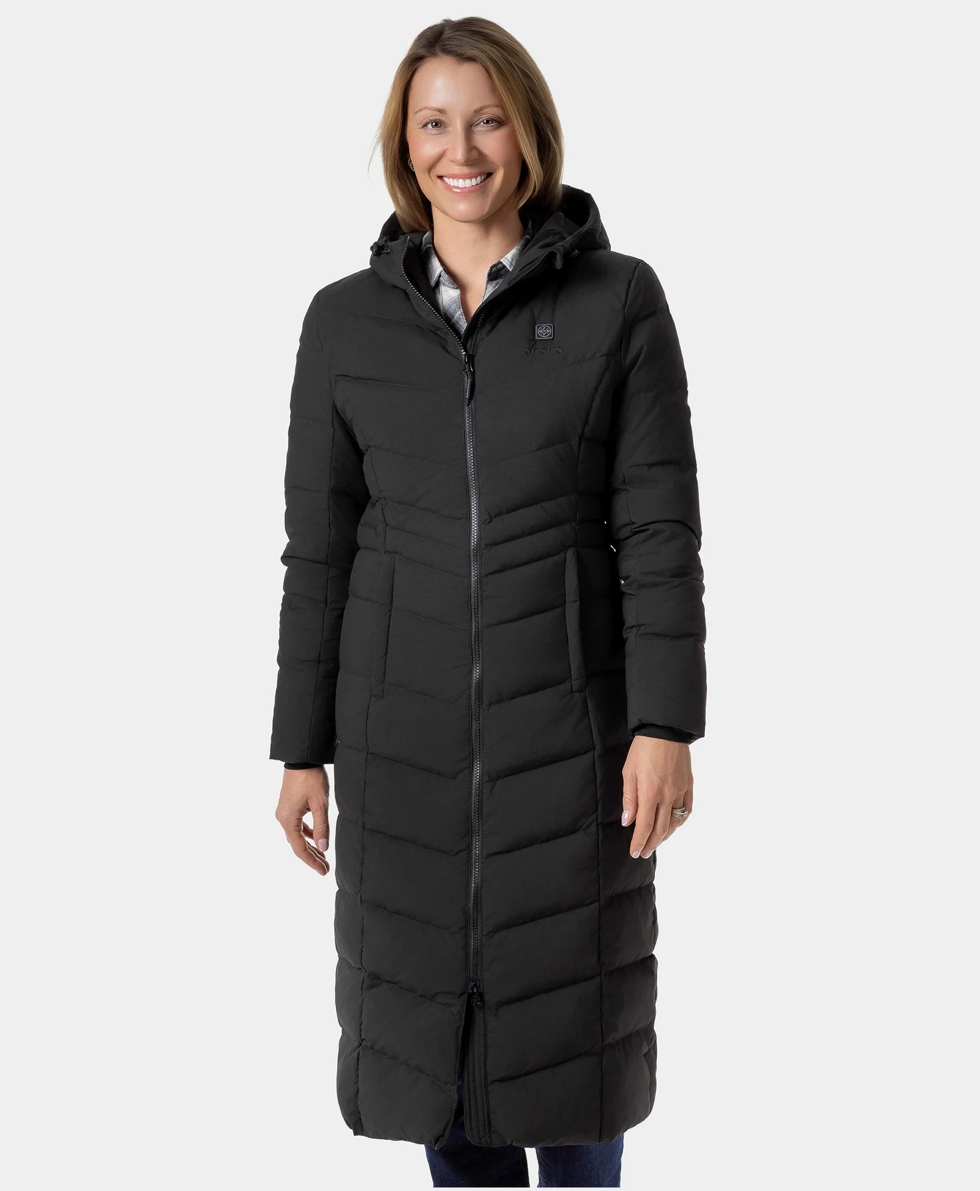 SOHO Women's Heated Down Parka Jacket - Black