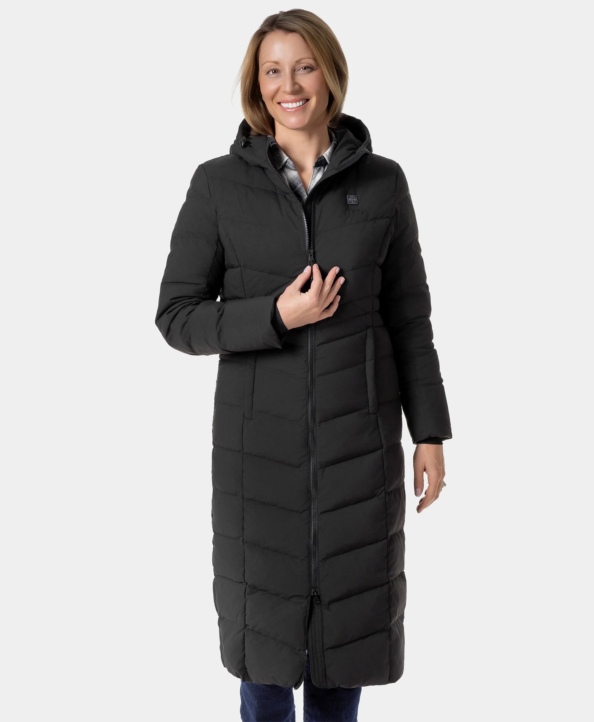 SOHO Women's Heated Down Parka Jacket - Black