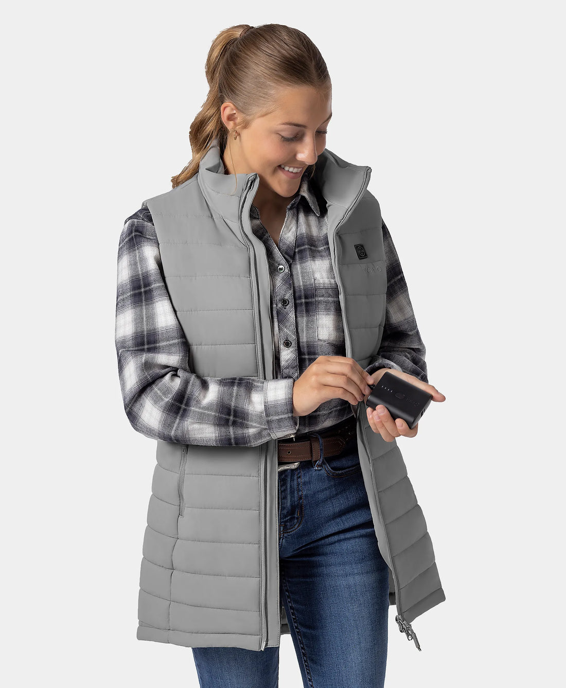 "Tribeca" Frauen beheizbare lange Puffer Weste