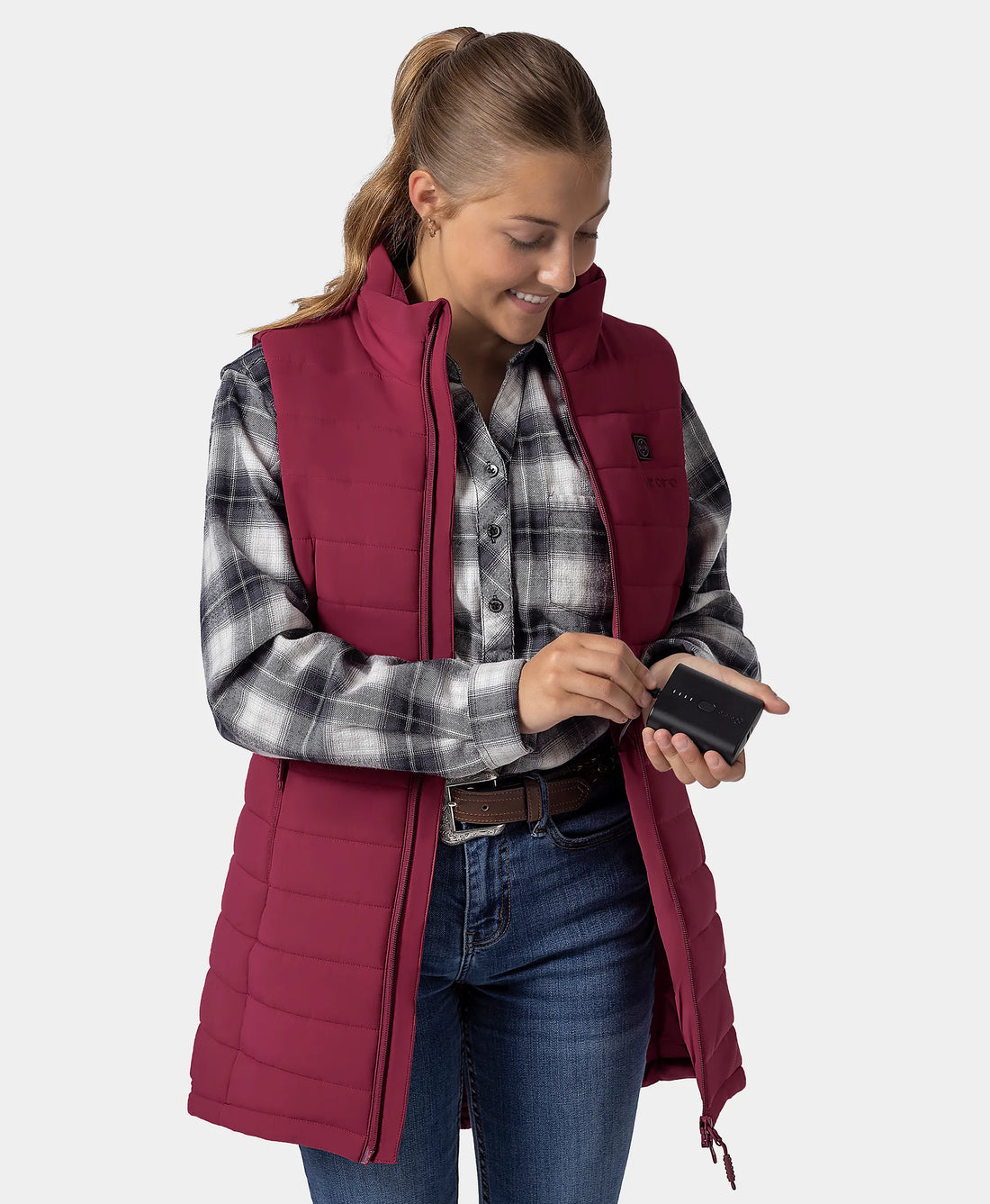 "Tribeca" Frauen beheizbare lange Puffer Weste