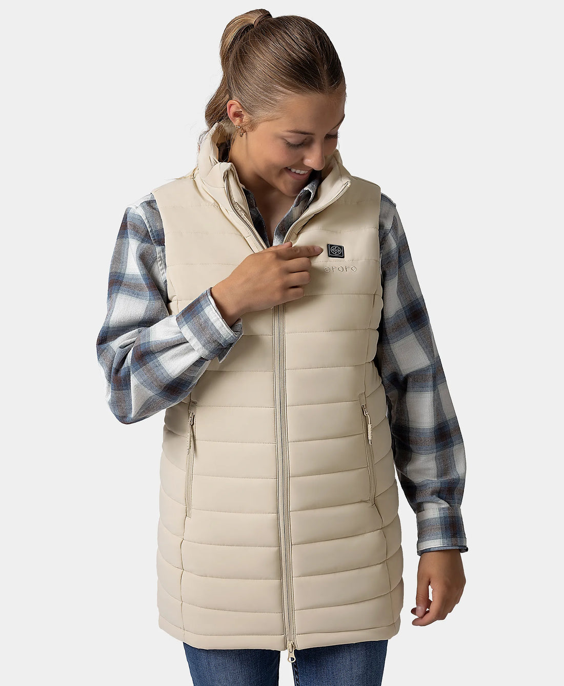 "Tribeca" Frauen beheizbare lange Puffer Weste