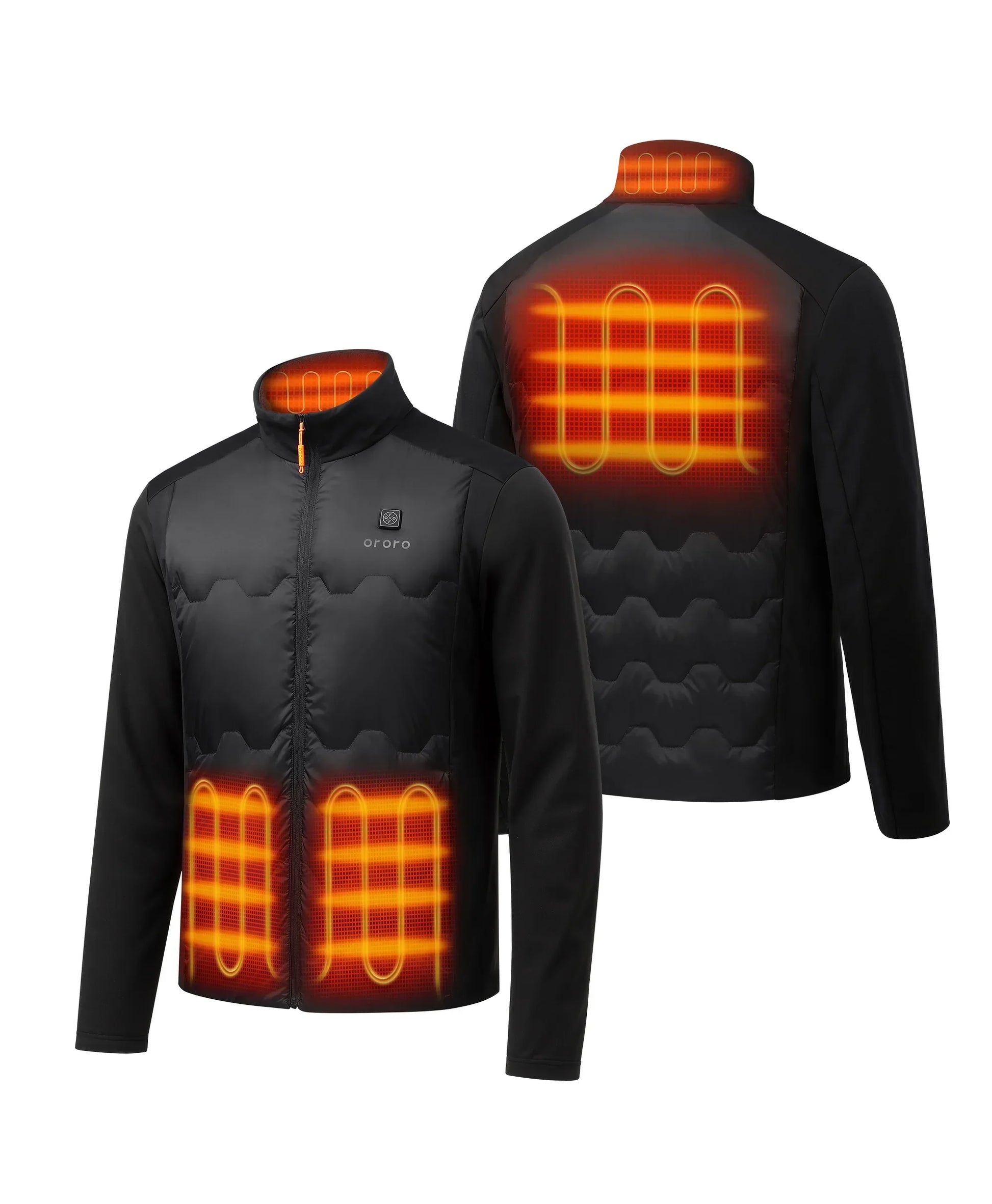 4 heating zones: left & right pocket, mid-back and collar