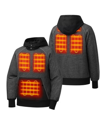 6 heating zones: front pocket, left & right chest, left & right mid-back, and upper back 6 heating zones: front pocket, left & right chest, left & right mid-back, and upper back