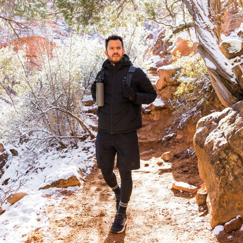 Men's Heated Down Jacket - Black Men's Heated Down Jacket - Black