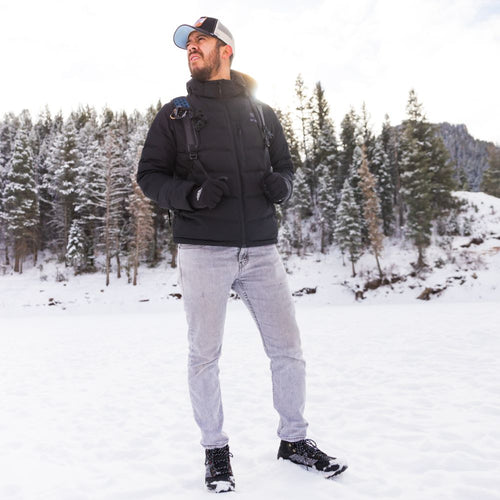 Men's Heated Down Jacket - Black Men's Heated Down Jacket - Black