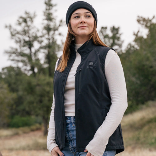 Women's Heated Softshell Vest - Black
