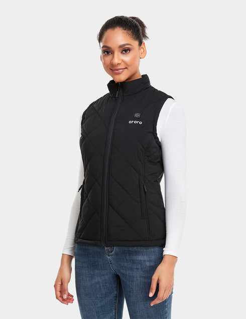 Women's Heated Quilted Vest - Black ,view 2