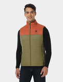 Men's Classic Heated Vest - Persimmon & Olive Green