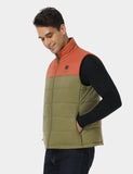 Men's Classic Heated Vest - Persimmon & Olive Green