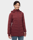 Frauen beheizbare Puffer-Parka-Jacke - Schwarz/Weiß/Grau/Rot