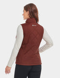 Women's Heated Quilted Vest - Wine Red