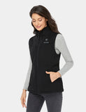 Women's Heated Fleece Vest - Black