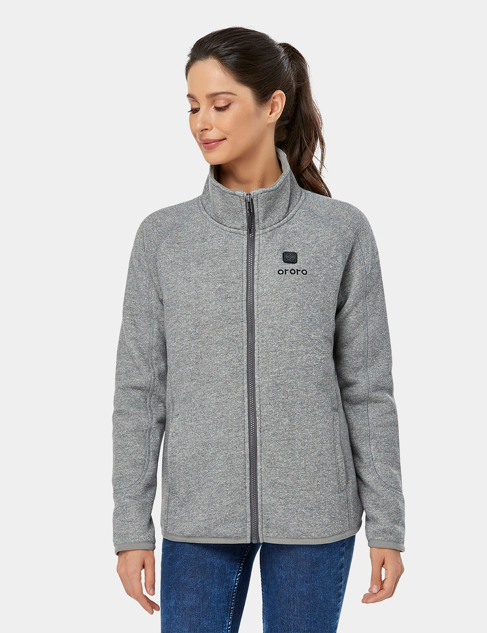 Women's Heated Full-Zip Fleece Jacket - Grey