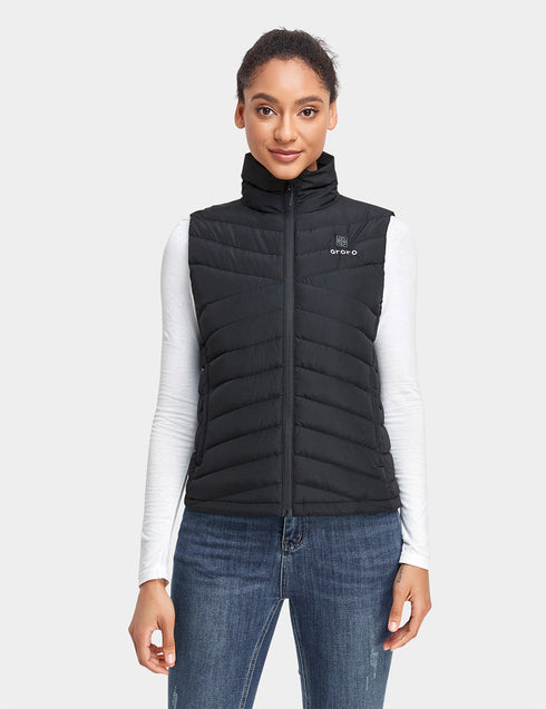 Women's Heated Lightweight Down Vest - Black ,view 1