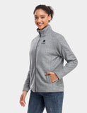 Women's Heated Full-Zip Fleece Jacket - Grey