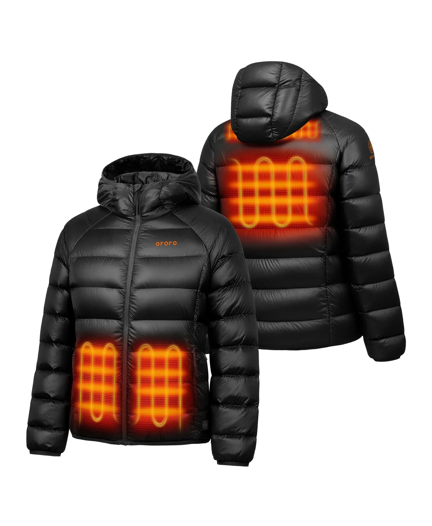 4 heating zones: two front pockets, upper back, and mid-back
