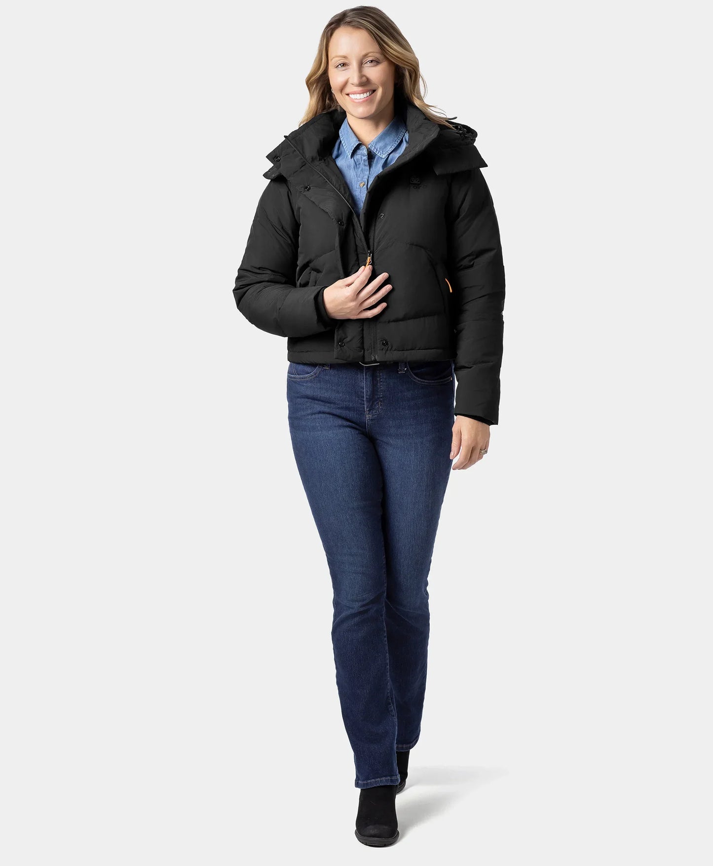 Women's 4-Zone Heated Puffer Down Hooded Jacket