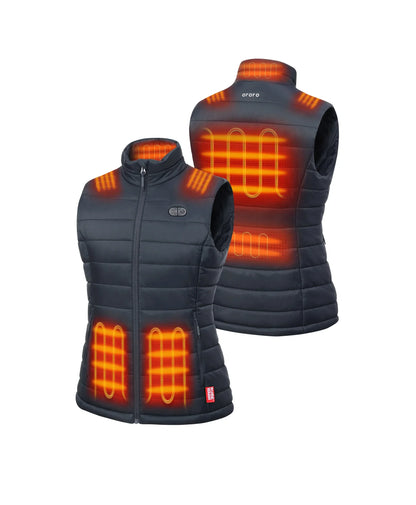 7 Heating zones: Left & Right Pockets, Left & Right Shoulder, Mid-back, Lower back, Collar