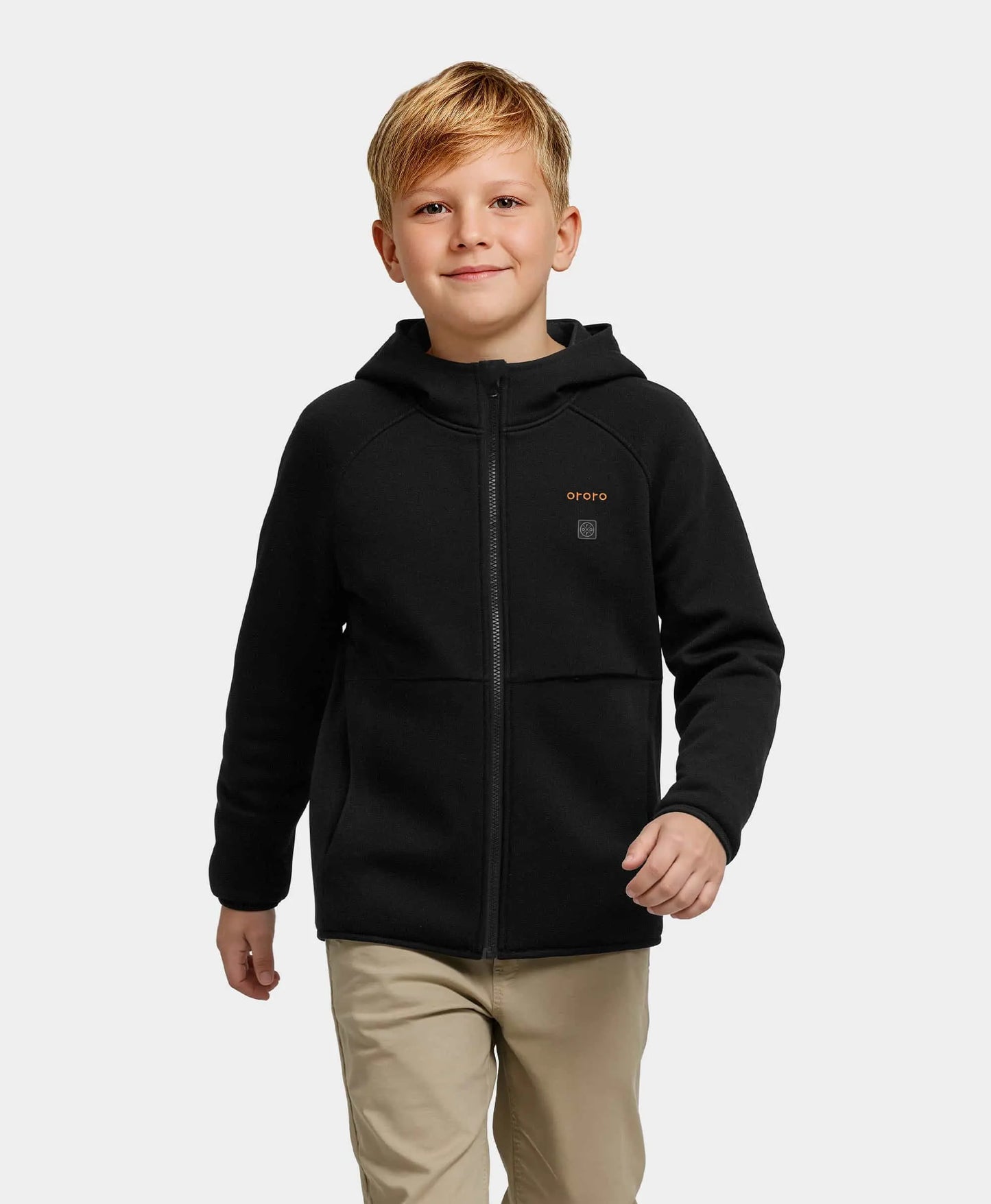 Kinder 4-Zonen Fleece-Hoodie mit Vollreißverschluss