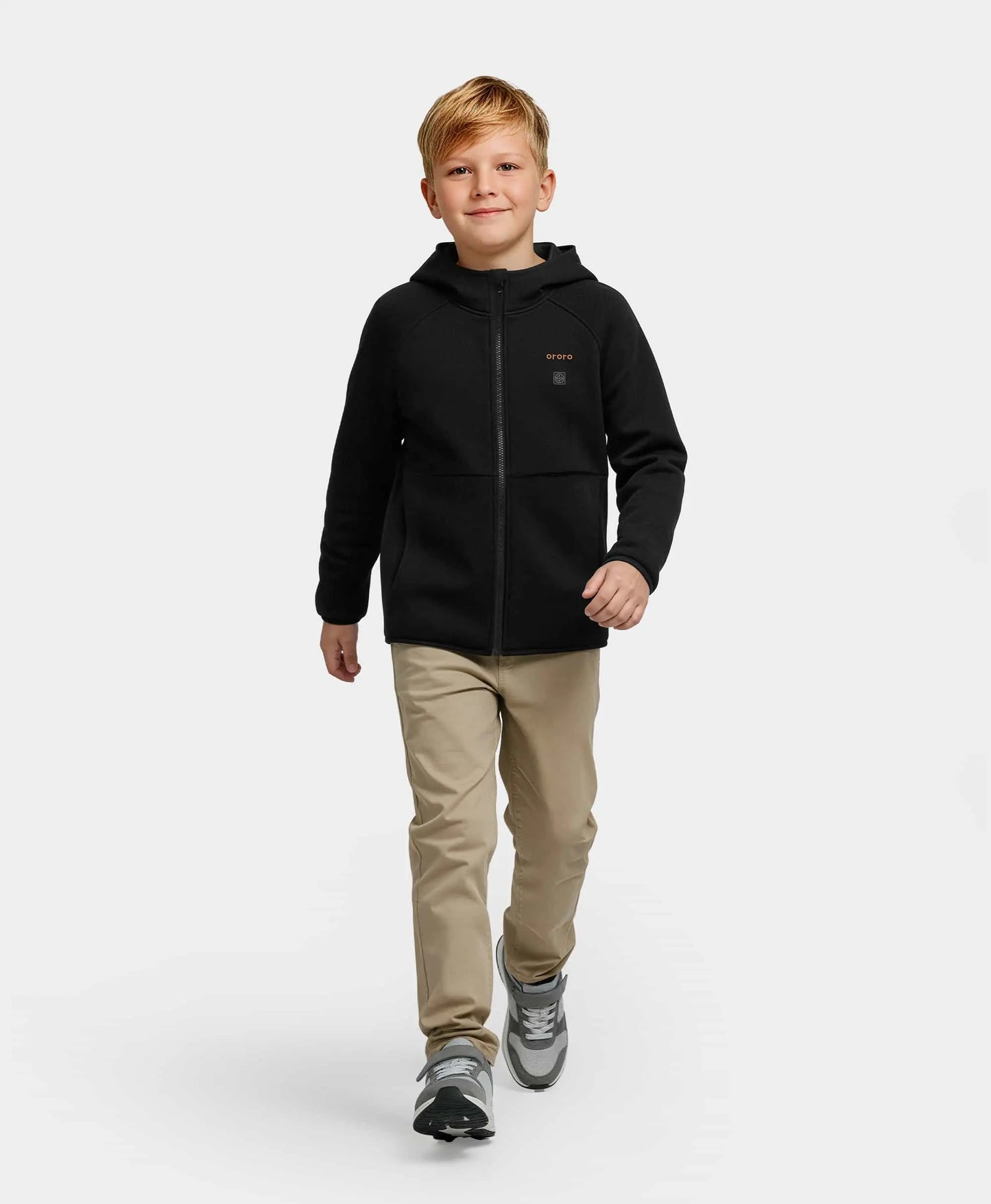 Kinder 4-Zonen Fleece-Hoodie mit Vollreißverschluss