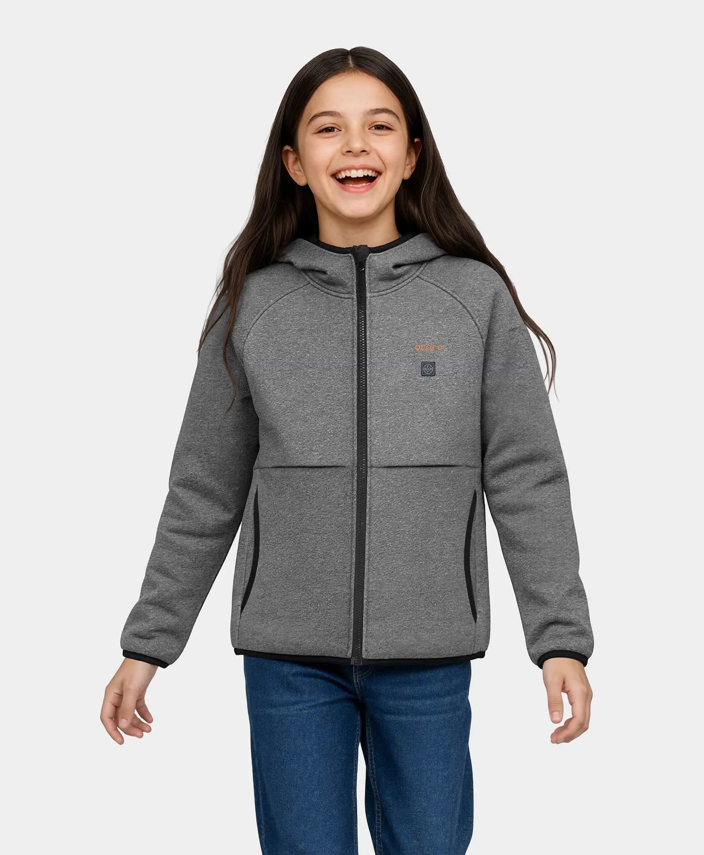 Kinder 4-Zonen Fleece-Hoodie mit Vollreißverschluss