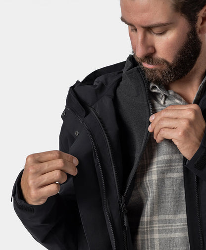 River Ridge Herren 3-in-1 beheizte Jacke mit Fleecefutter
