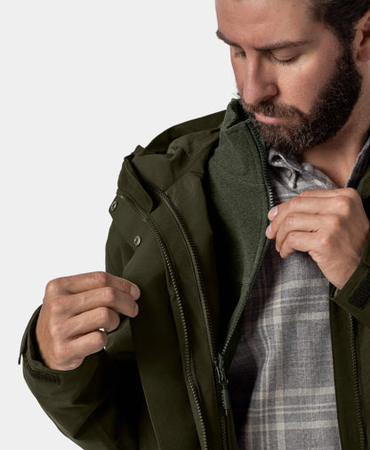 River Ridge Herren 3-in-1 beheizte Jacke mit Fleecefutter