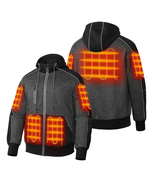 Wayne Unisex 5-Zonen beheizter Hoodie mit durchgehendem Reißverschluss ,view 2
