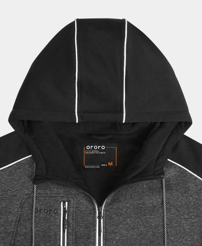 Wayne Unisex 5-Zonen beheizter Hoodie mit durchgehendem Reißverschluss