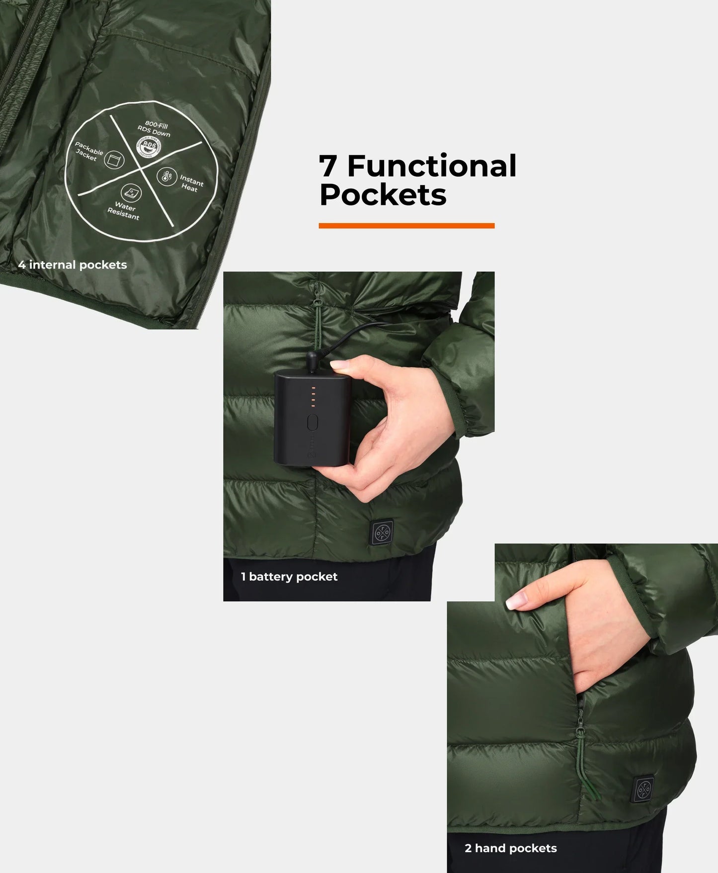 7 functional pockets