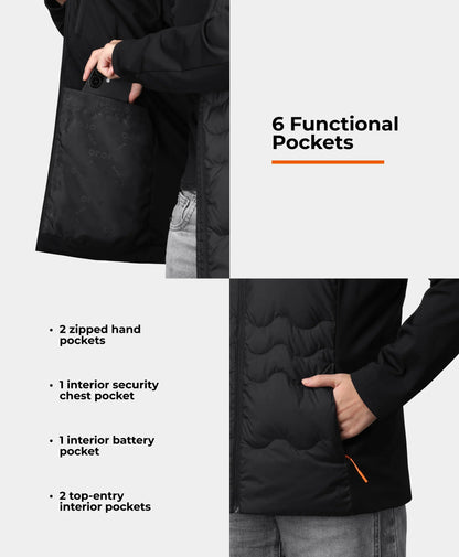 Verbier Damen 4-Zonen Heiz-Daunenjacke